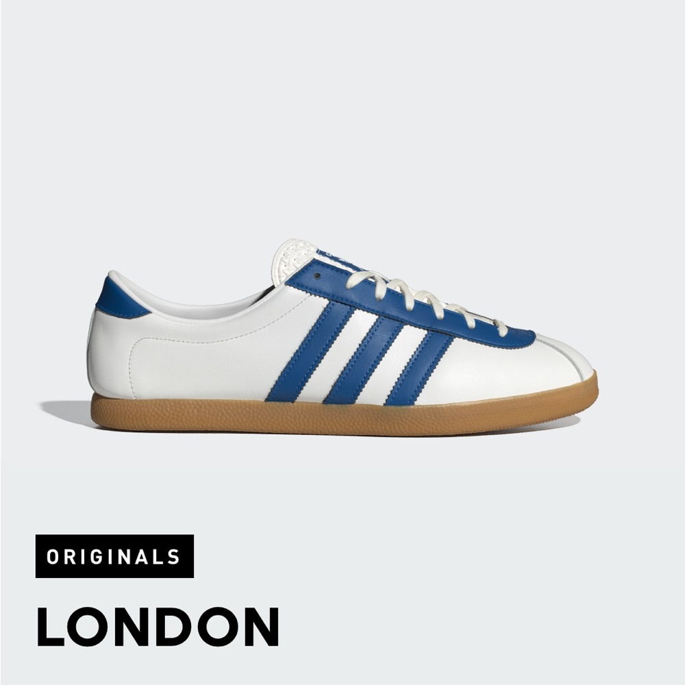 adidas Originals London White and Blue Sneakers